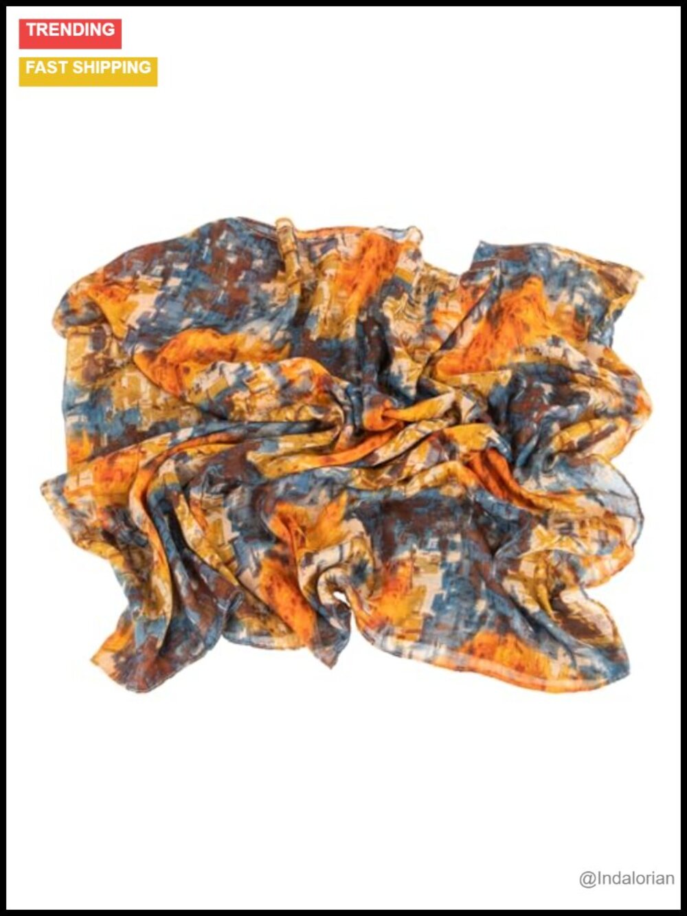 Lightweight Boho Floral Scarf Shawl Wrap for Spring Summer - Picture 3 of 6